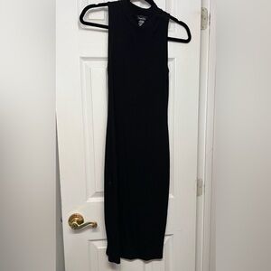 Black Sleeveless Sweater Midi Dress